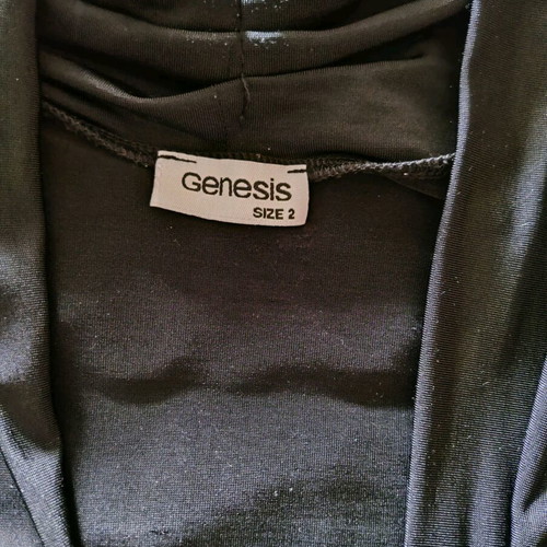 Genesis set blouse black acrylic and jacquard skirt black and white like new