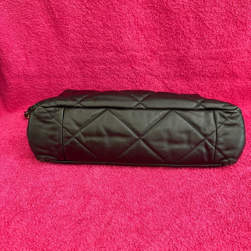 Chanel τσάντα ώμου μεταχειρισμένη, μαύρη flap bag maxi