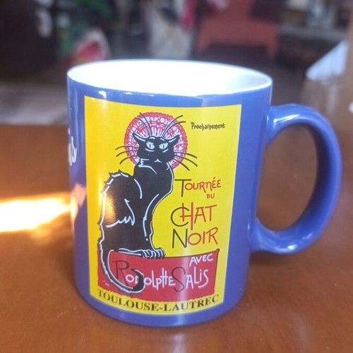 Le Chat Noir ceramic mug from Paris with iconic poster design