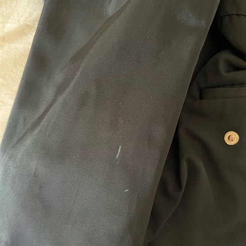 Zara black parka with blue satin lining and detachable hood size L