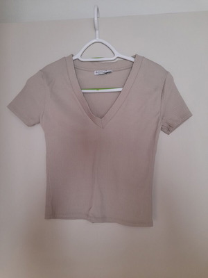 Stradivarius short-sleeve shirt used, ecru, size Large