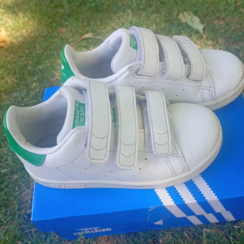 Adidas Stan Smith sneakers used, size 26, white and green