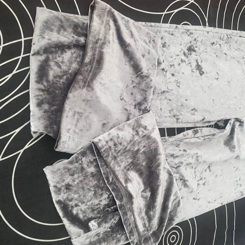 Mango velvet flared pants silver grey size S like new