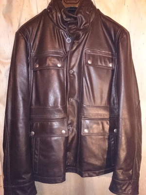 Marlboro Classic leather jacket brown new XL slim fit