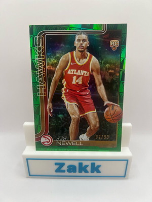 Κάρτα Asa Newell Rookie 2025-26 Topps RC Green Foil Atlanta Hawks σαν καινούργιο