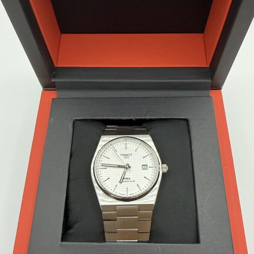 Tissot PRX Powermatic 80 watch with white dial