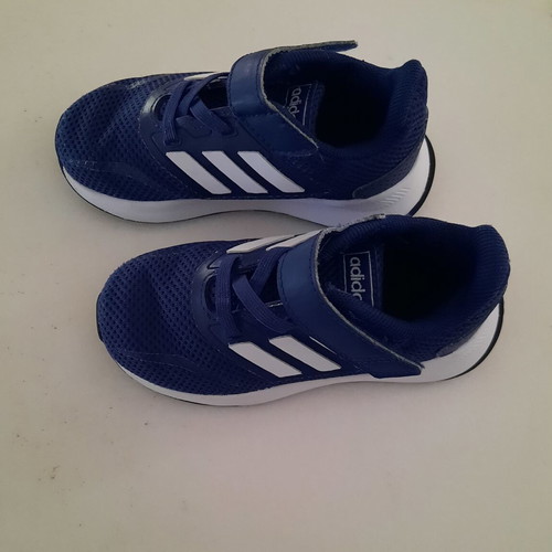 Adidas sports shoes size 24 like new, blue with white stripes