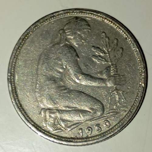 50 Pfennig Coin used from West Germany 1950