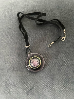 Italian Murano Glass κολιέ σαν καινούργιο, μαύρο και ροζ