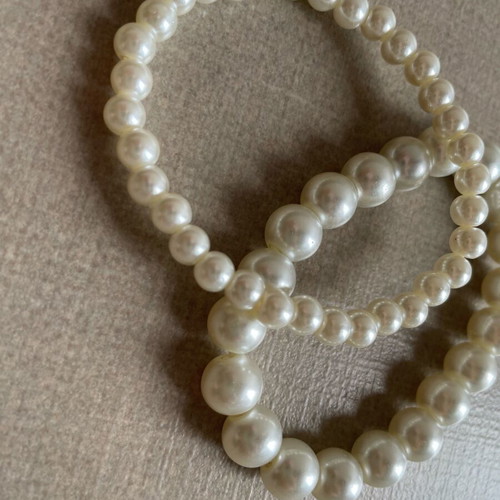 Pearl two bracelets new, white and beige