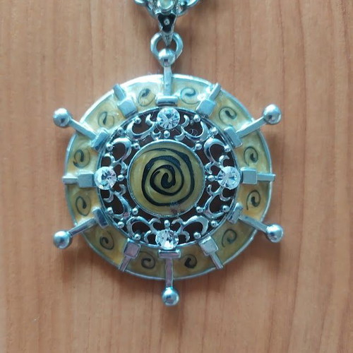 Women's silver necklace pendant with crystals like new