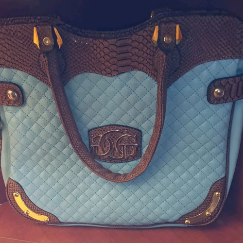 Guess handbag like new, brown and turquoise