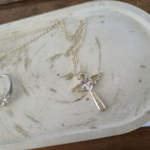 Faux Bijou necklace and ring unused, silver