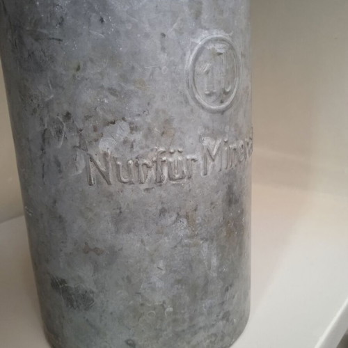 Metal galvanized canister 1lt vintage East Germany DDR used