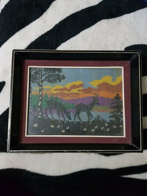 Vintage embroidered frame used 21x27