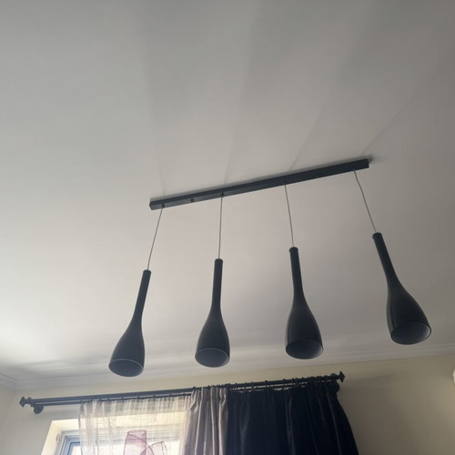 Black ceiling light like new with 4 spare parts