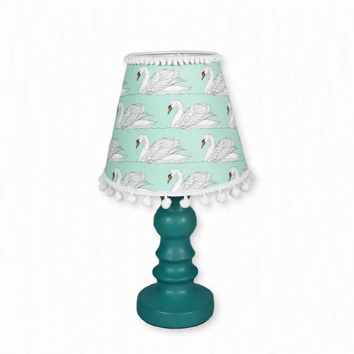 Children's table lamp White Swan with E27 shade