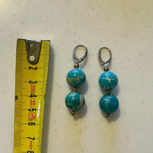 Loisir earrings with turquoise stones like new, summer style