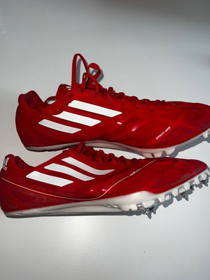 Παπούτσια στίβου Adidas μεταχειρισμένα, νούμερο 40 2/3, άσπρο και κόκκινο