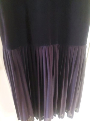 Italian cocktail dress new, black, velvet and pleated chiffon, size S M