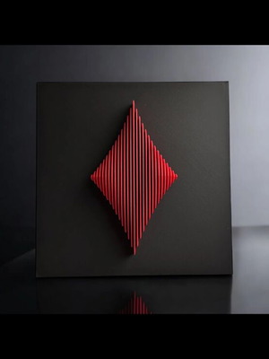Wall art layered diamond refurbished, 18 x 18 cm
