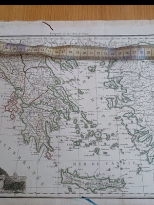 1812 Map of Pre-Revolutionary Greece by Malte Brun used, chalcography 34x26cm