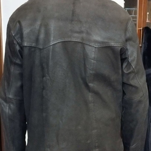 Vintage men's leather jacket XL tall used, brown