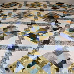  Κάλλυμα κρεβατιού patchwork χειροποίητο, μοναδικό, βαμβακερό σκέπασμα