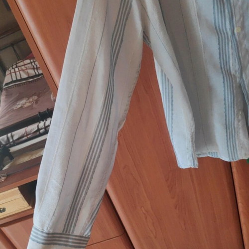 Men's shirt XXL white and turquoise like new