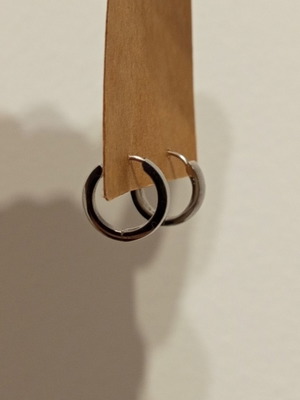Ear hoops new, hypoallergenic stainless steel, silver color