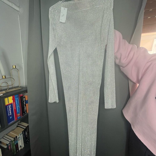 Evening dress with crystals new, white, onesize