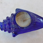 Glass blue shell candlestick new