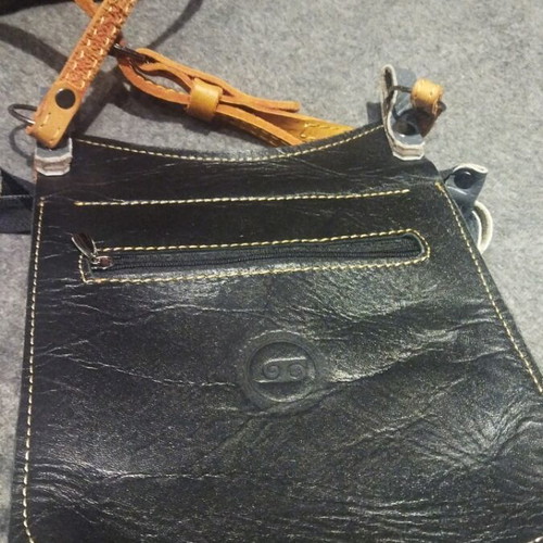 Burana crossbody bag new, natural leather with long strap