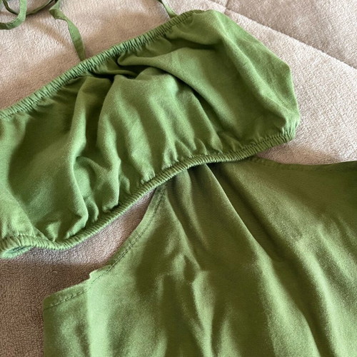 Italian dress 100% tensel unused green size S