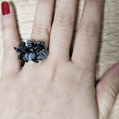 Handmade ring new, black and silver