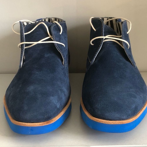 Floris Van Bommel shoes new, blue, natural suede, boots