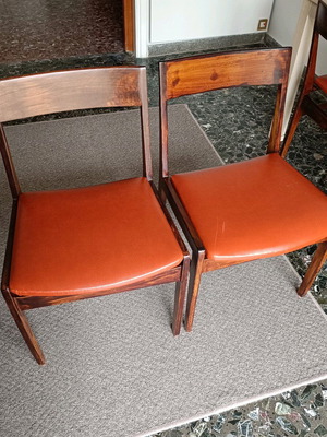 Καρέκλες τραπεζαρίας mid-century μεταχειρισμένες, σετ 6, ξύλινες