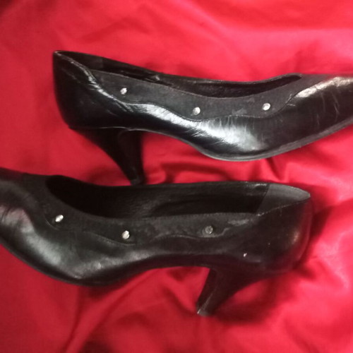 Two pairs of shoes used, one pair with genuine suede, size 37
