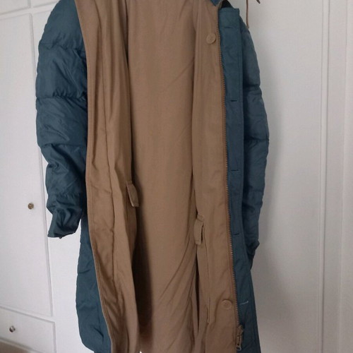 Down jacket like new, reversible, beige and blue, sizes XL-XXL