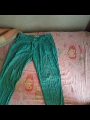 Turquoise long pants used, size M 38 10, spring