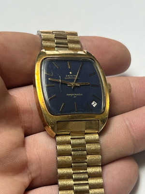Zenith Respirator X Automatic Vintage Watch Mens Gold Plated Dial Date 32mm