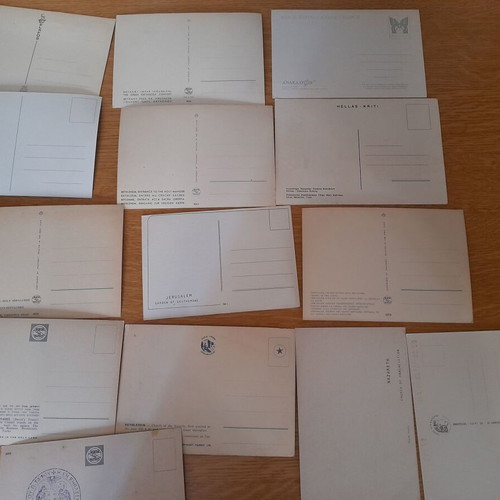 Religious postcards used, set of 14 with churches and monasteries