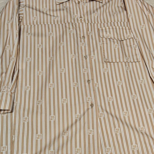 Arpyes vintage shirt beige camel with white stripes size S/M like new