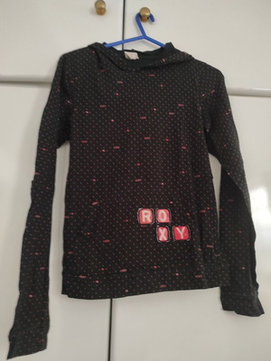 Γυναικεία μπλούζα Roxy με κουκούλα μεταχειρισμένη, Νο 16/XS, μαύρο-ροζ