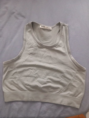 Elastic sports bra like new, Pull & Bear, gray and green