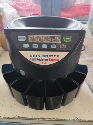 Coin sorter TE115 used, needs service for euro coins