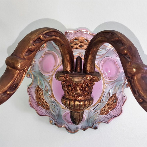 Vintage wall light applique used, porcelain