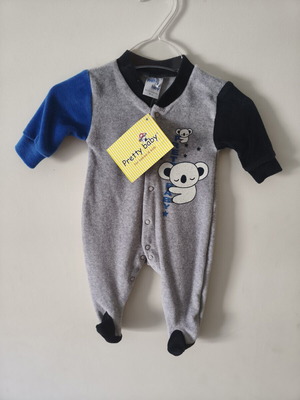 Pretty Baby velour baby romper, new, 0-1 months, 56 cm