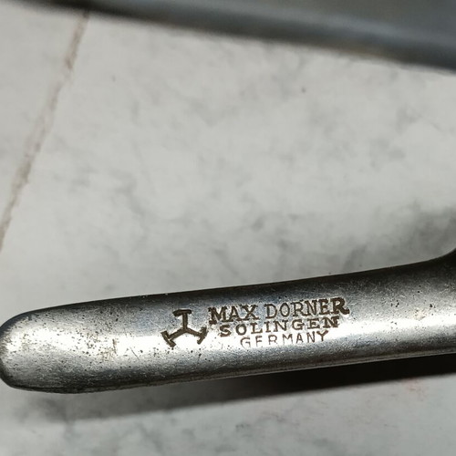 Barber tools used, lot of 10 vintage items including Solingen razors