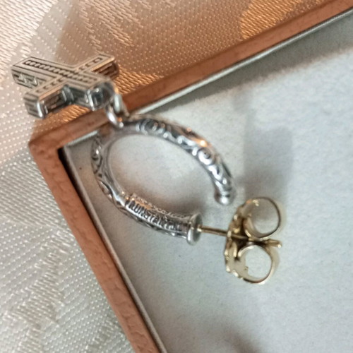Asimohrysa Earrings 750 925 by Konstantino like new, gold post 3.5cm
